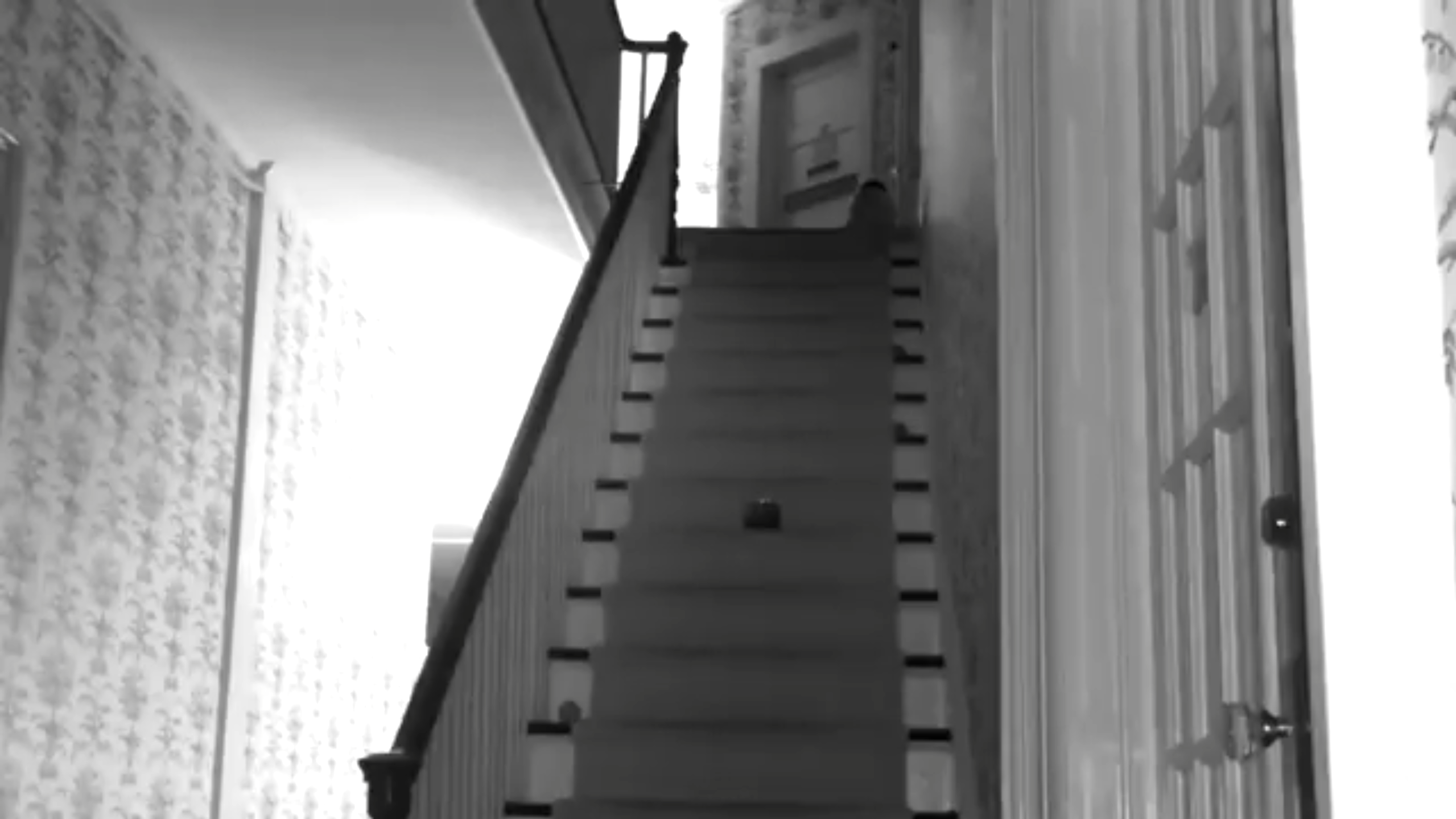 Main hall staircase, set up for physical evidence capture