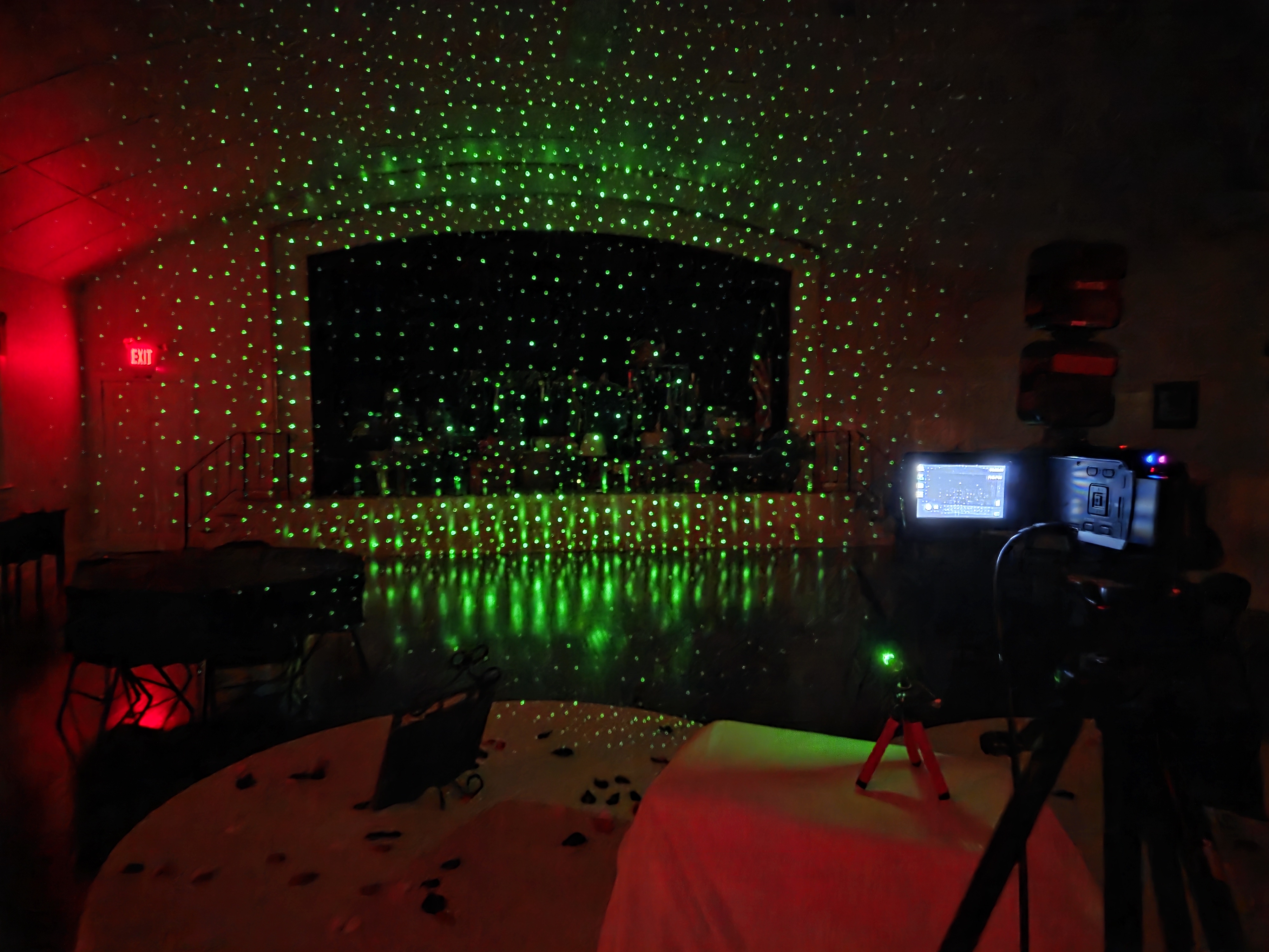 Laser grid and music experiment in Theatre Room
