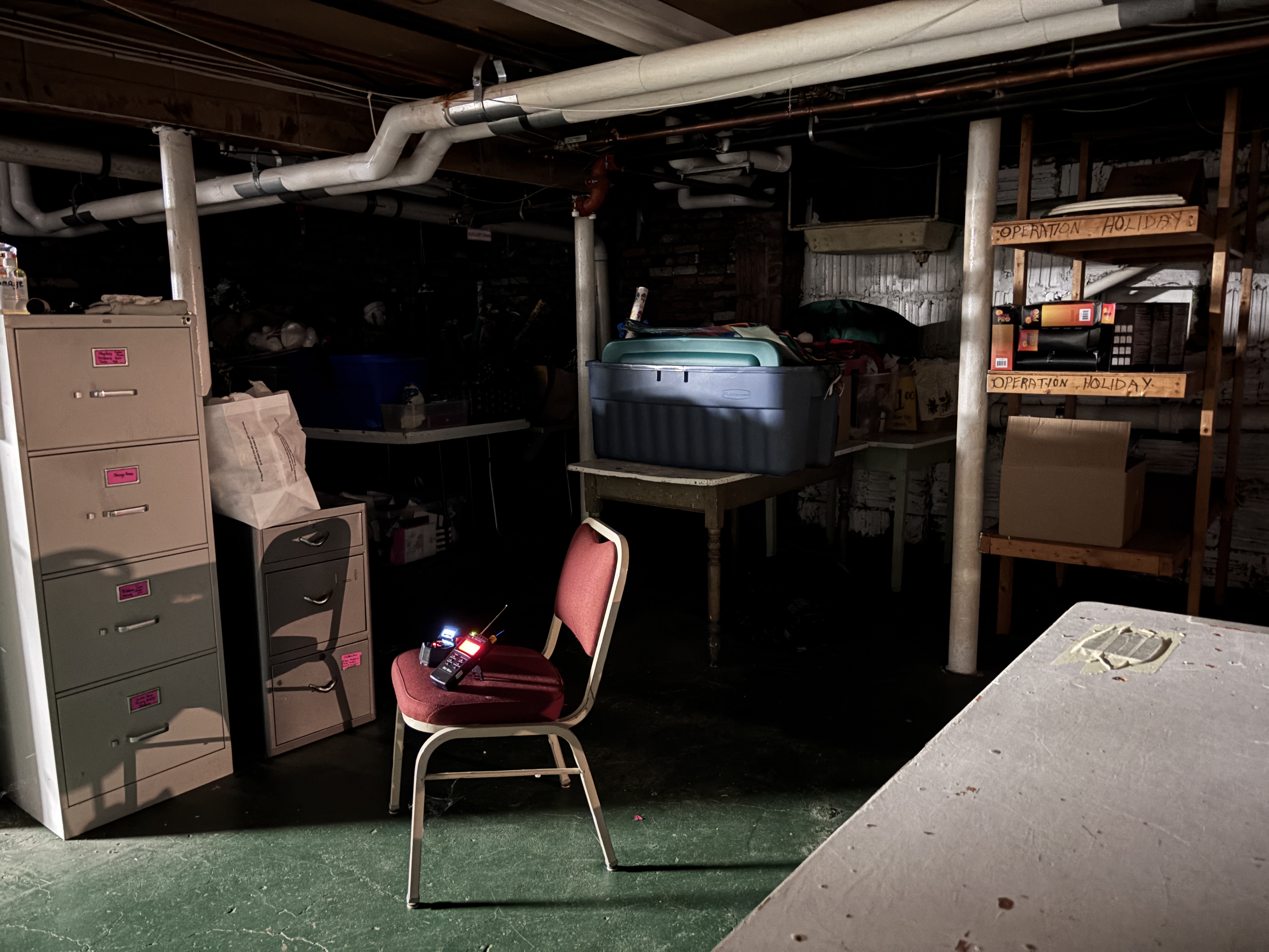 Basement recording session